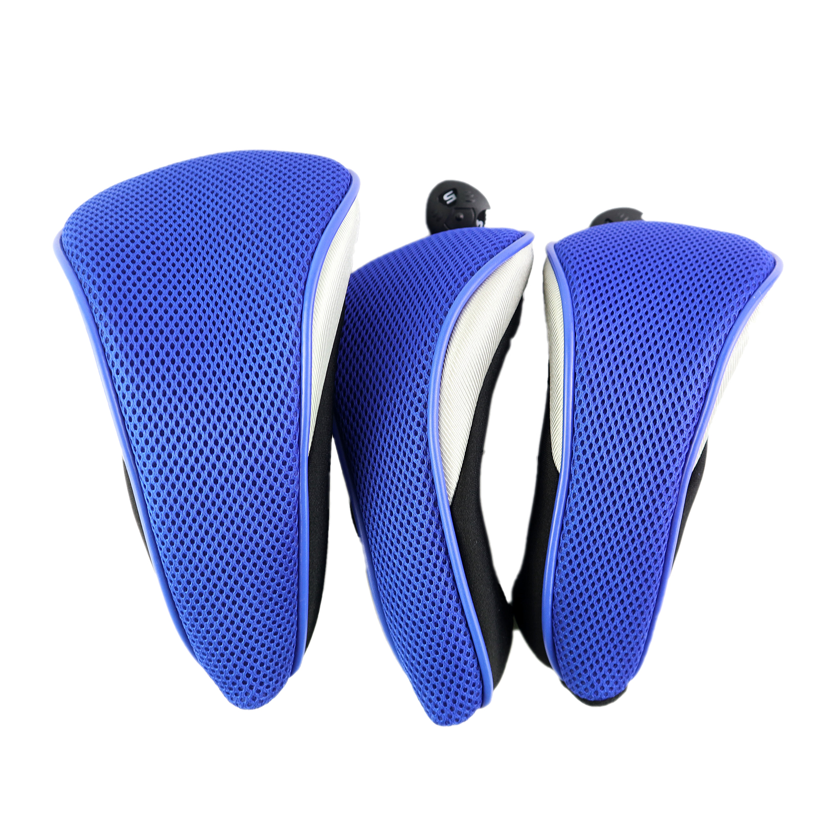 3x Golf Club Head Covers Golfing Headcovers for 460cc Driver Hybrid Putter Pole