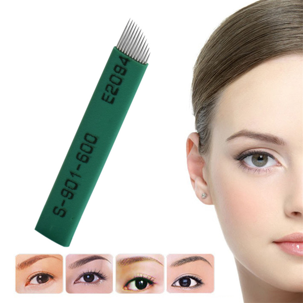 Perfeclan 100PCS Pro Microblading Permanent Manual Eyebrow Tattoo Needles