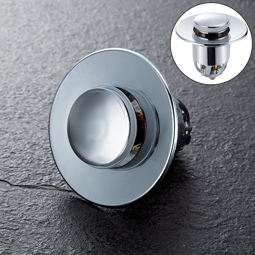 PopUp Drain Filter, Brass Wash Basin Bounce Drain Stopper , No Overflow Universal Sink Drainage Plug