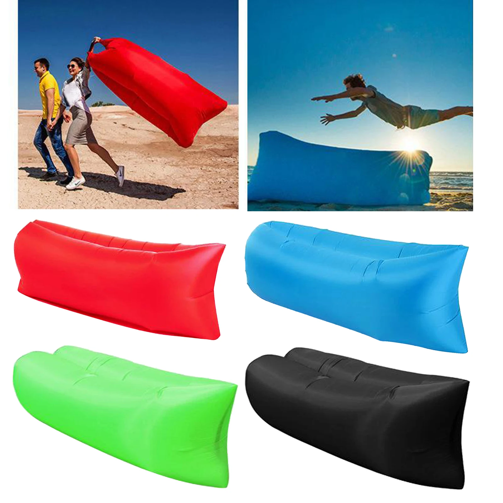 Inflatable Air Sofa Outdoor Couch Portable Furniture Sleeping Hangout Lounger Summer Camping Beach Relax Bed Air Mattresses 