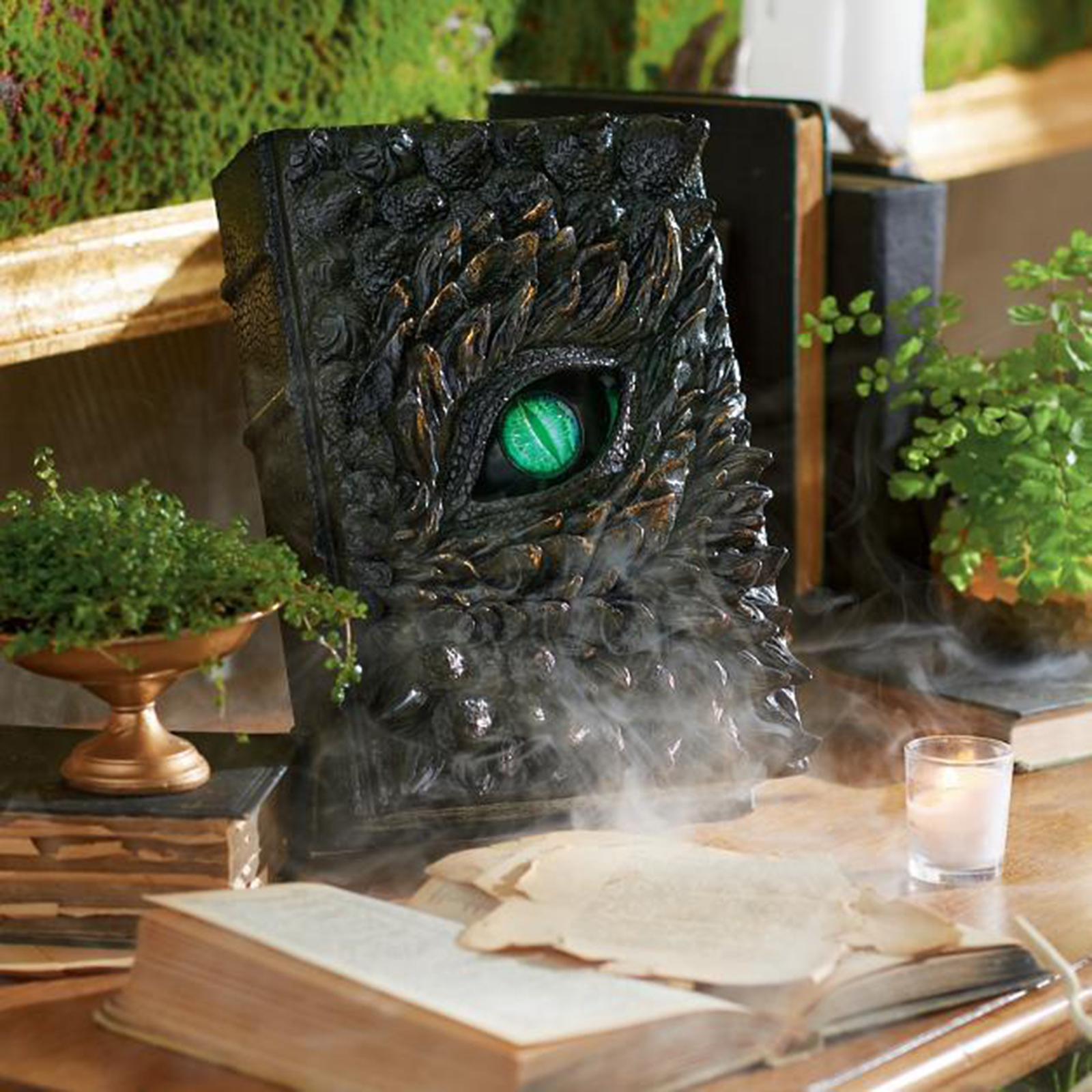 Halloween Demon Eye Figurine, Halloween Theme Gift, Home Decoration and Collectibles, Polyresin Evil Book Ornaments