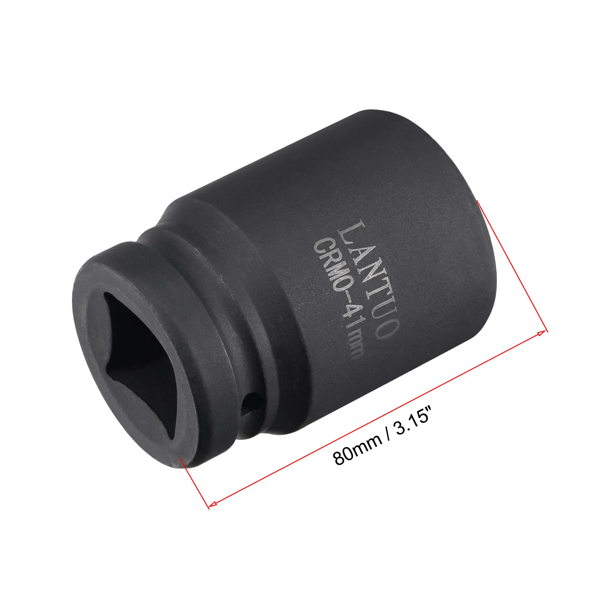 CR-MO 80mm Length uxcell 1 Drive by 22mm Square Impact Socket Standard Metric Sizes 