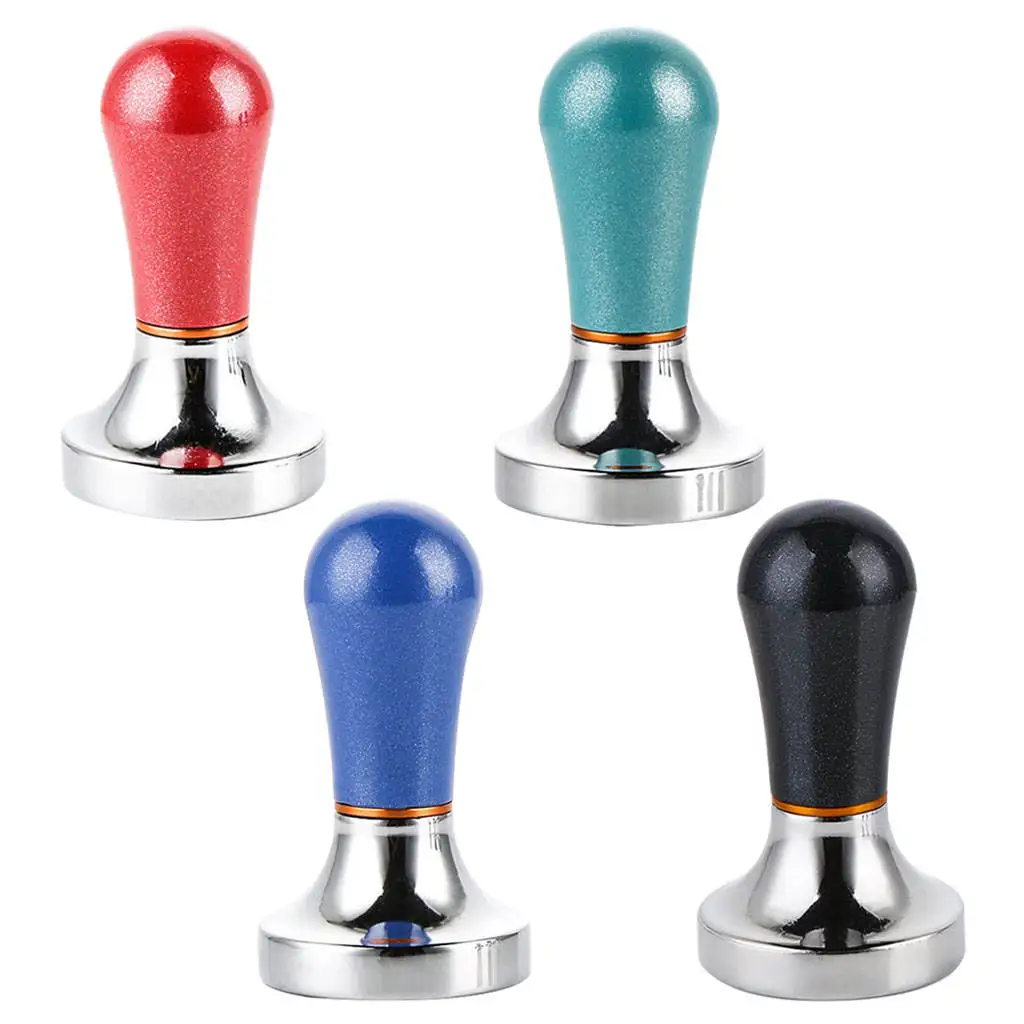 Aluminum Alloy 57.5mm Coffee Tamper Espresso Tamper Tool Flat Base Coffee Tamp Tool for Kitchen