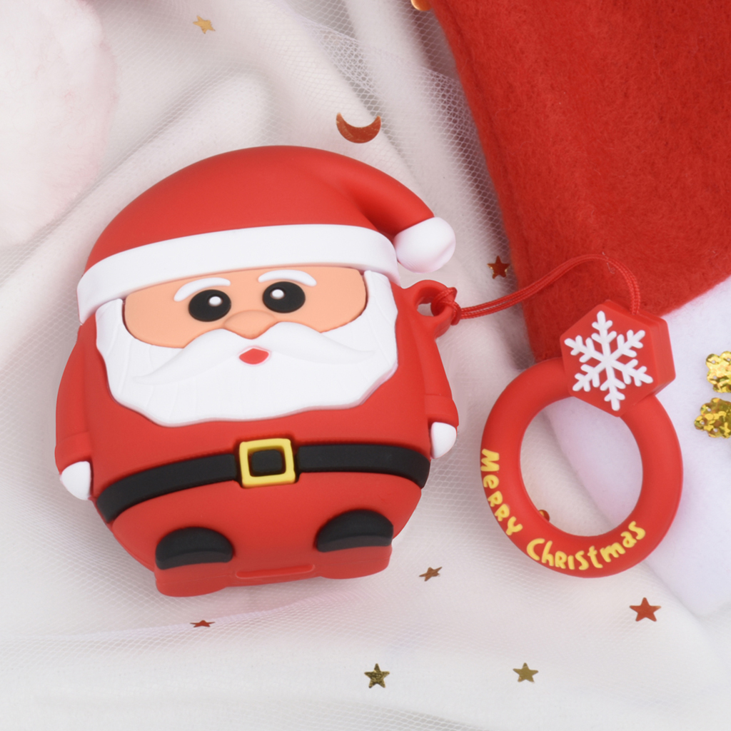 Newest Merry Xmas Gift Silicone Santa Case For Apple  Earphone Cover