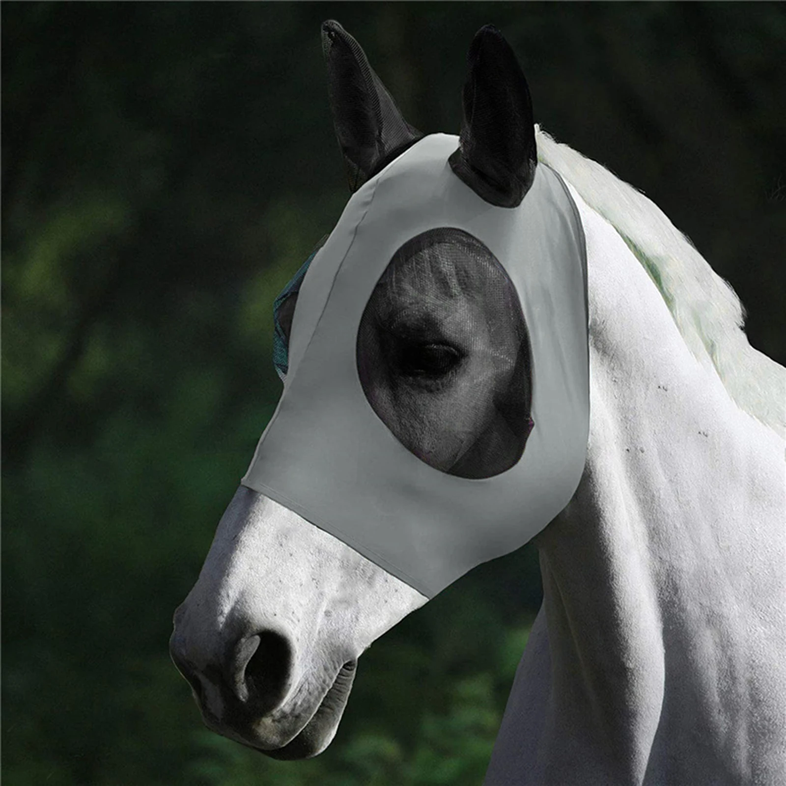 Fly Mask for Horses Full Face Mask Hood with Ears Sun Protector Pony Insect Flies Protective Equine Care Supplies