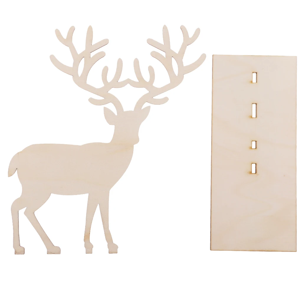 Natural Wooden Cute Elk Deer Shape Hanging Jewelry Display Stand Rack Showcase