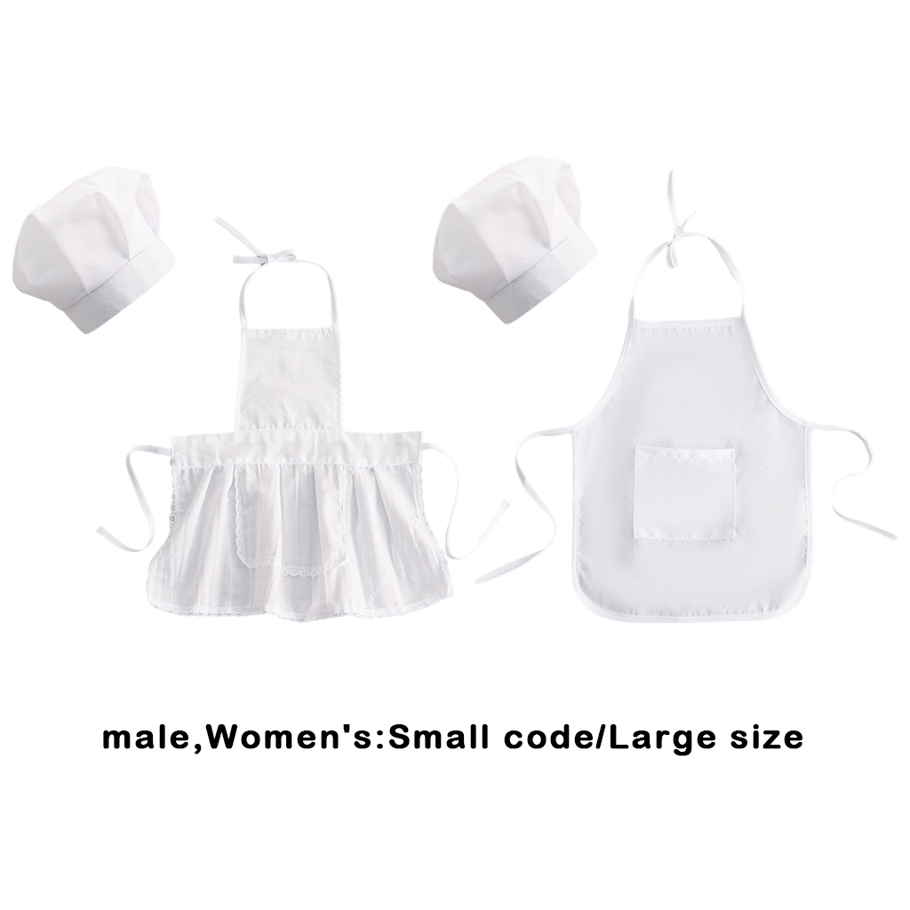Pure Cotton Baby Infant Newborn Photography Prop Picture Backdrop Pretend Chef Apron Set for Boy Girl Outfits Cosplay