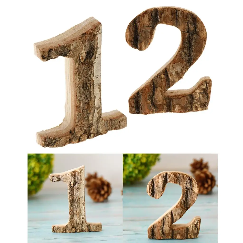 Rustic Farmhouse Wood Door Mailbox Address Number Sign 1 & 2 for Apartment Room Office Street Numbers Decoration Crafts