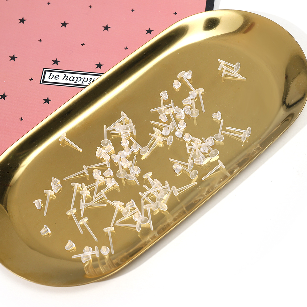 50/200 Pcs 3mm Invisible Plastic Soft Silicone Rubber Earring Base Pins Stud Earring Piercing Retainer for DIY Earring Findings