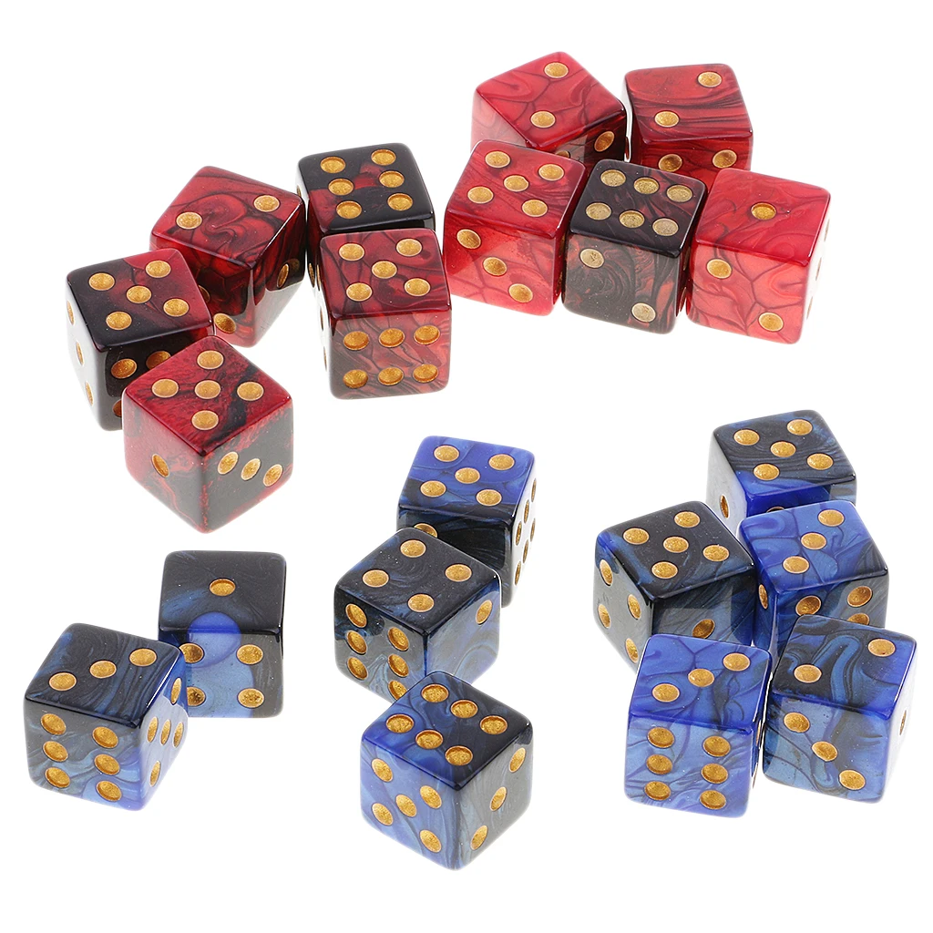 MagiDeal Hot Sale 10Pcs Plastic Six Sided D6 Dice Digital Dices Set for D&D RPG Game Funny Family Party Club Dice Sport Gifts