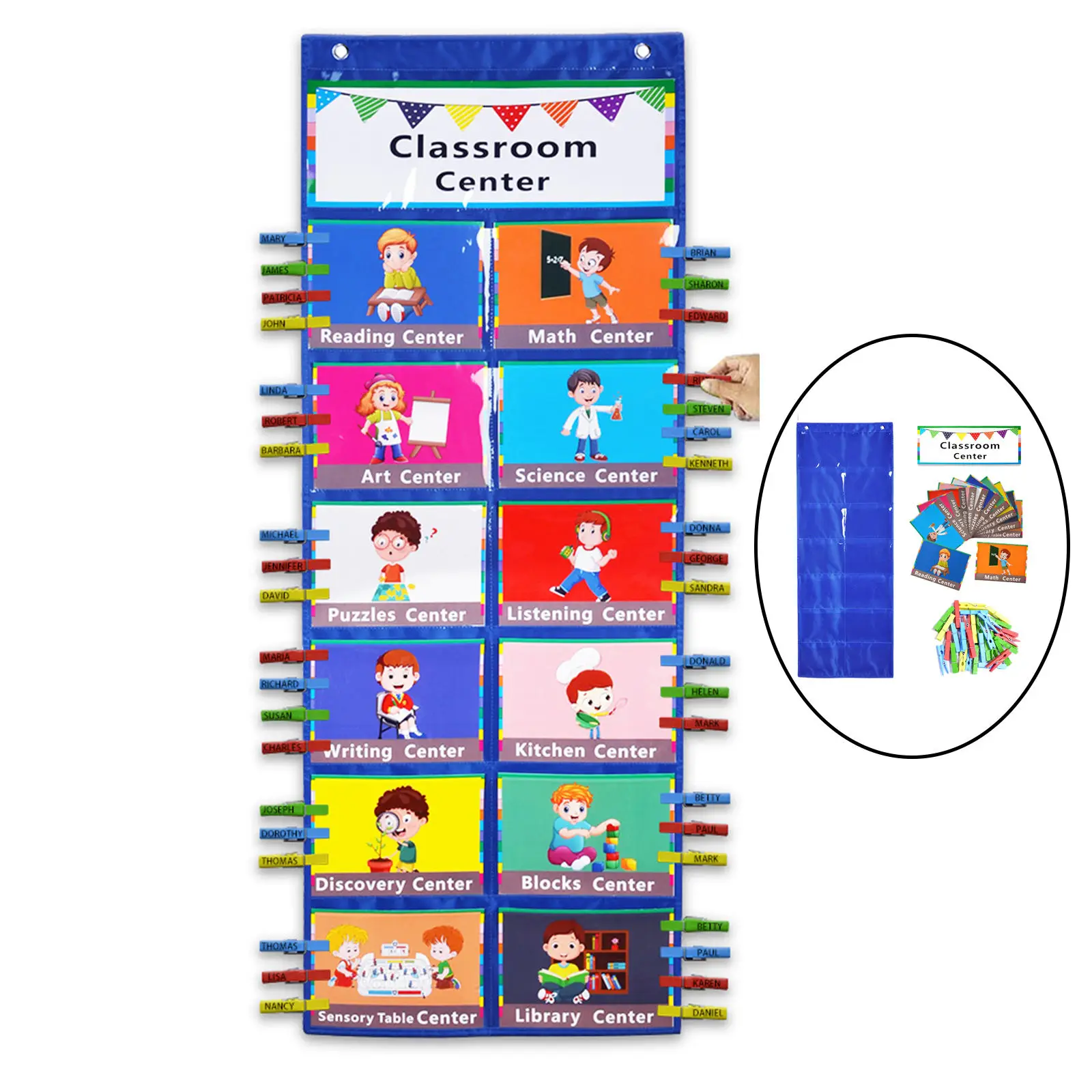Management Pocket Chart Versatility Educational Props Daily Schedule Learing Subjects Changing for Office Boys Parent File Girls
