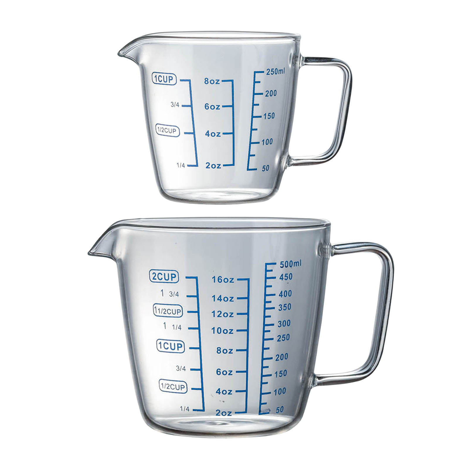 Glass Measuring Cup Microwave Safe Heat Resistant with Handle Measuring Tools for Home Bar