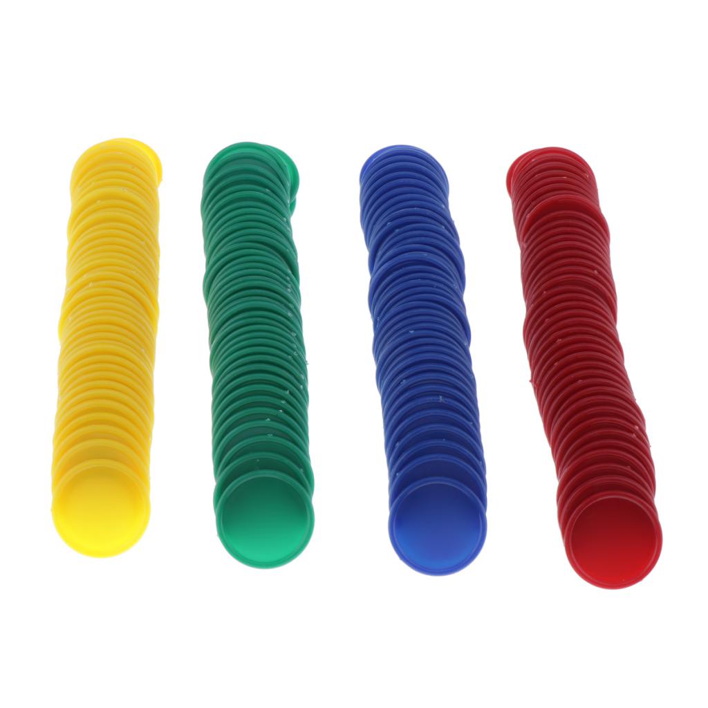 Set of 160 1.1 Inch Opaque Plastic Learning Counters Mini Poker Chips Game Tokens with Storage Box