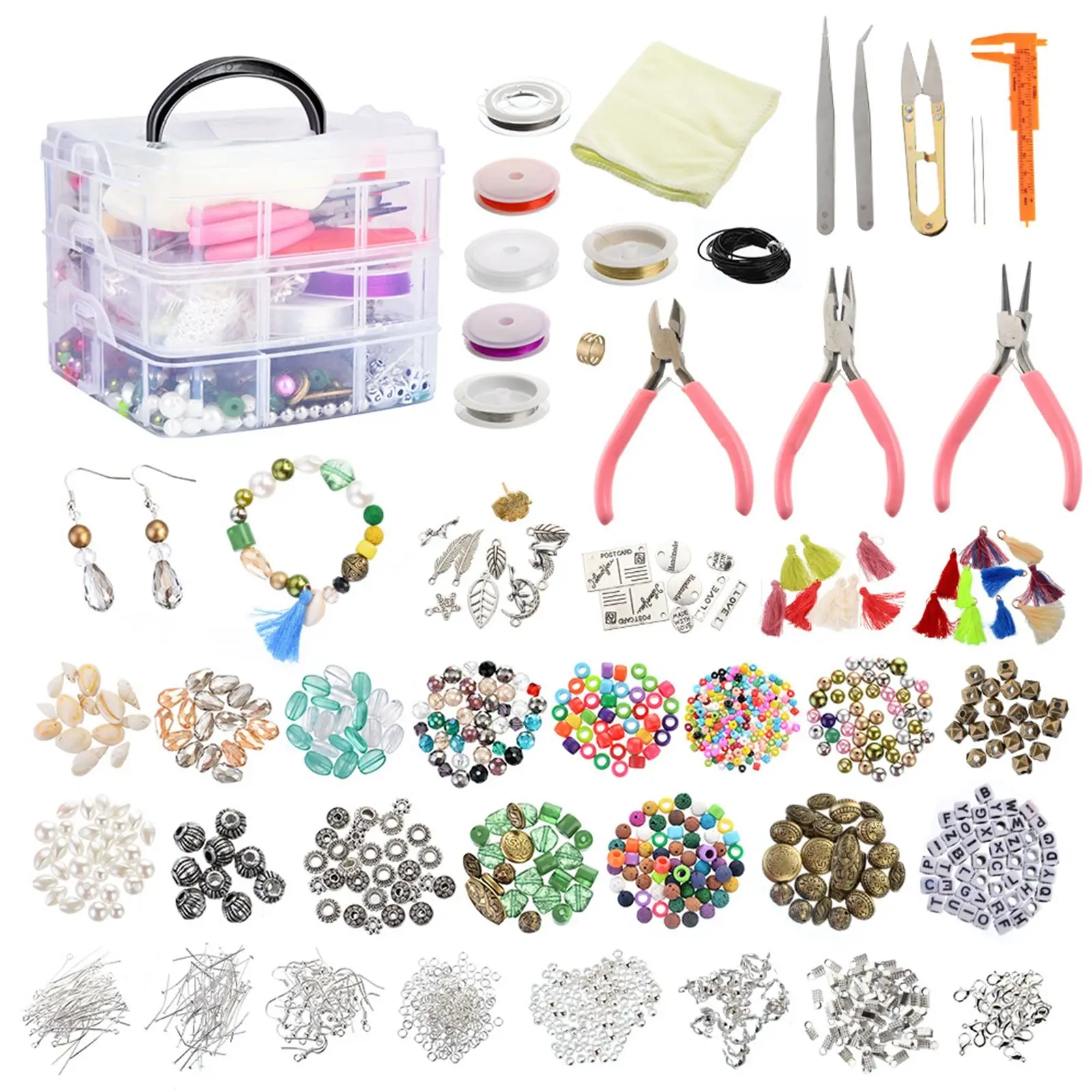 Jewelry Making Supplies Kit Accessories 1526 Pieces Dried Flowers for Slime