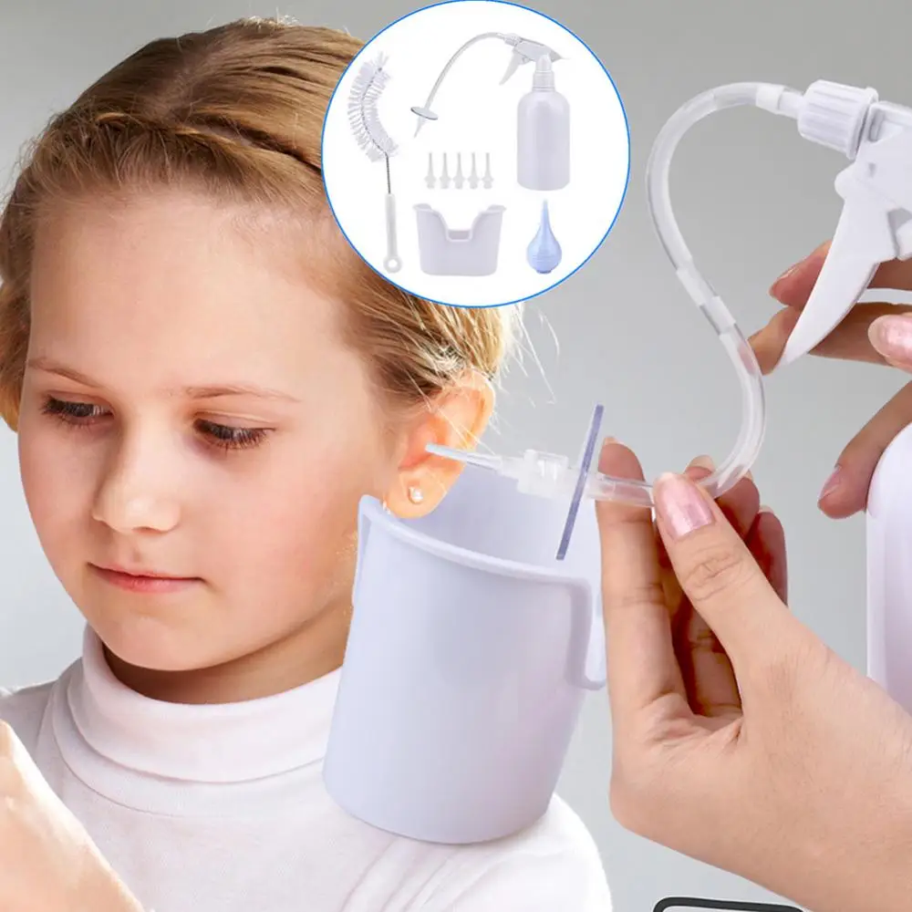 novo kit de limpeza da orelha de irrigação ferramenta remoção cera da orelha água lavagem seringa squeeze bulbo orelha cleaner para adultos crianças earwax