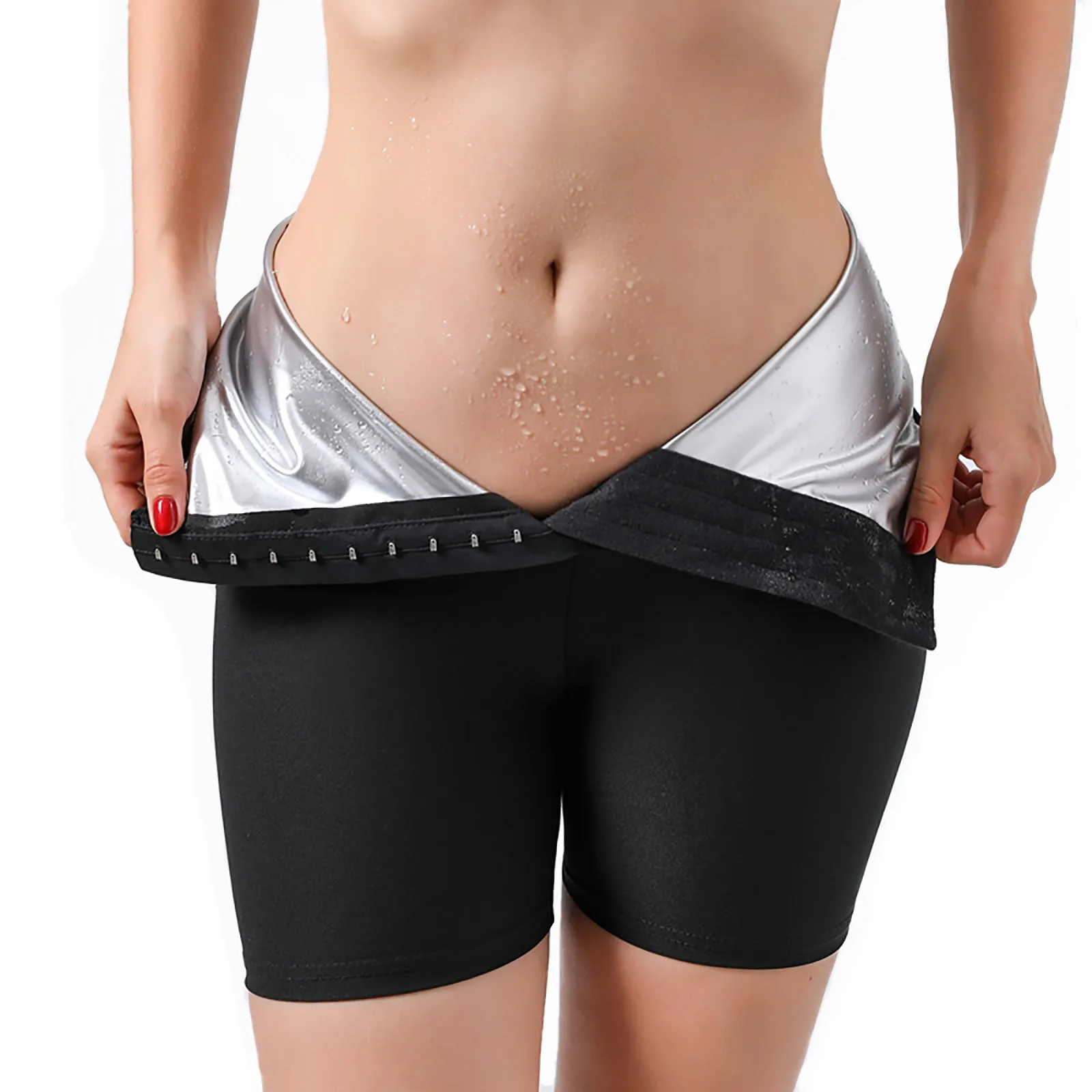 Short Pants 2021Top Sexy Leggings Short Women Sweating Elastic Waist Trainer Tummy Control Fitness Leggings Shorts Summer Tops