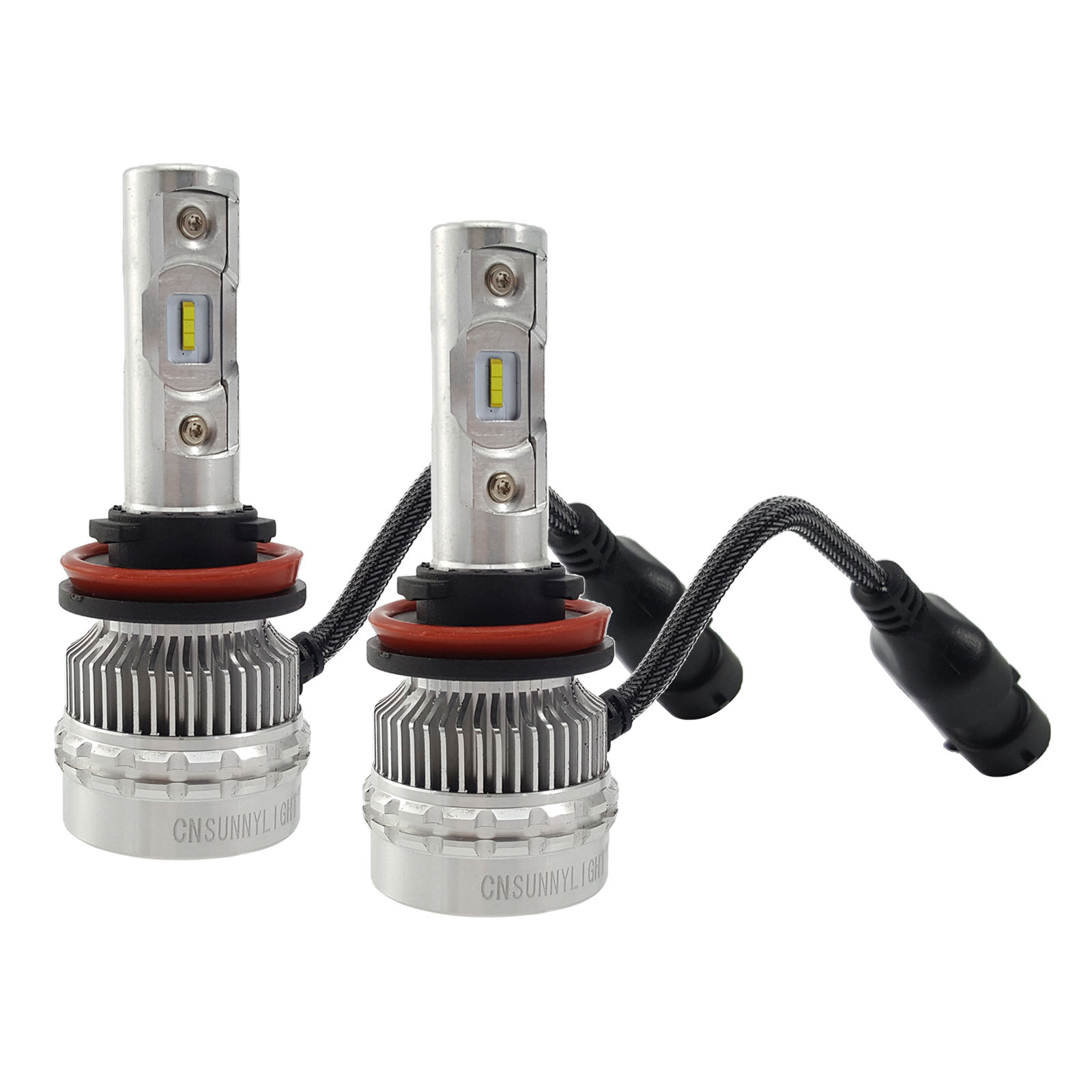 2pcs H11/H8/H9 LED Headlight Bulb Motorcycle Light Hi/Lo Beam 60W 9000LM High Bright 6000K Conversion Kit