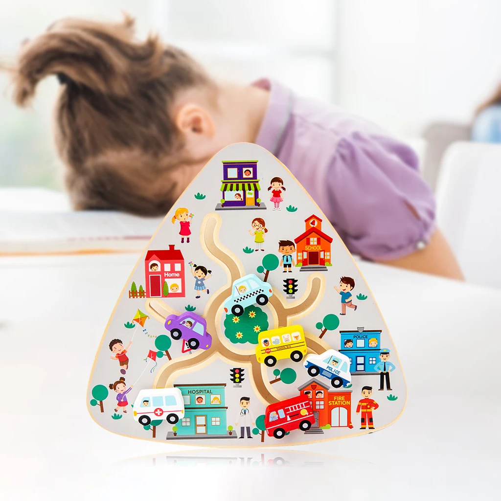 Kids Puzzle Wooden Maze Activity Board Game Montessori Math Toy Travel Toy STEM Toy Gift 3 Year Kids