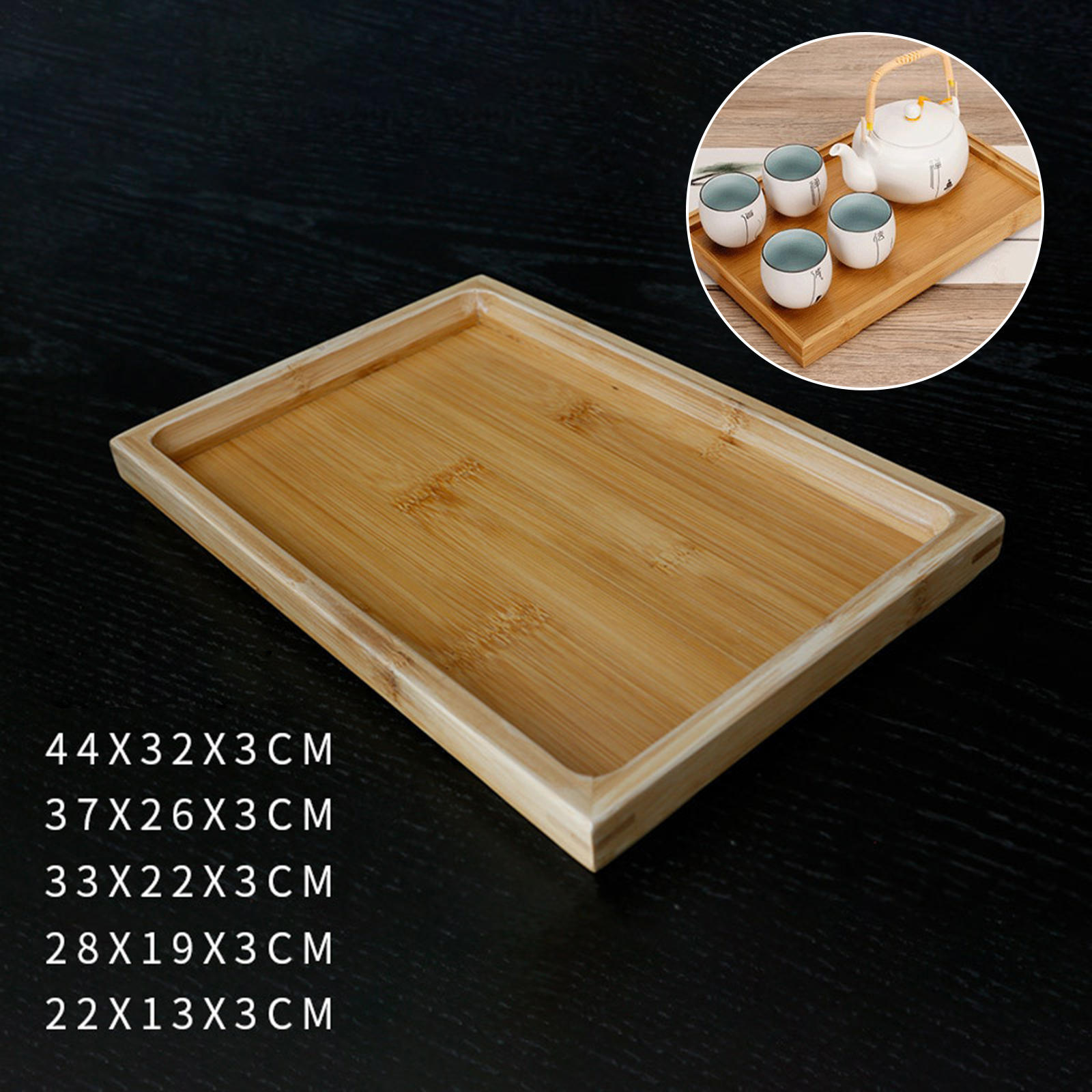 Wood Serving Tray Home Decor Multipurpose Vintage Sharing Plates Holder Board for Lap Hospital Restaurant Coffee Table Breakfast