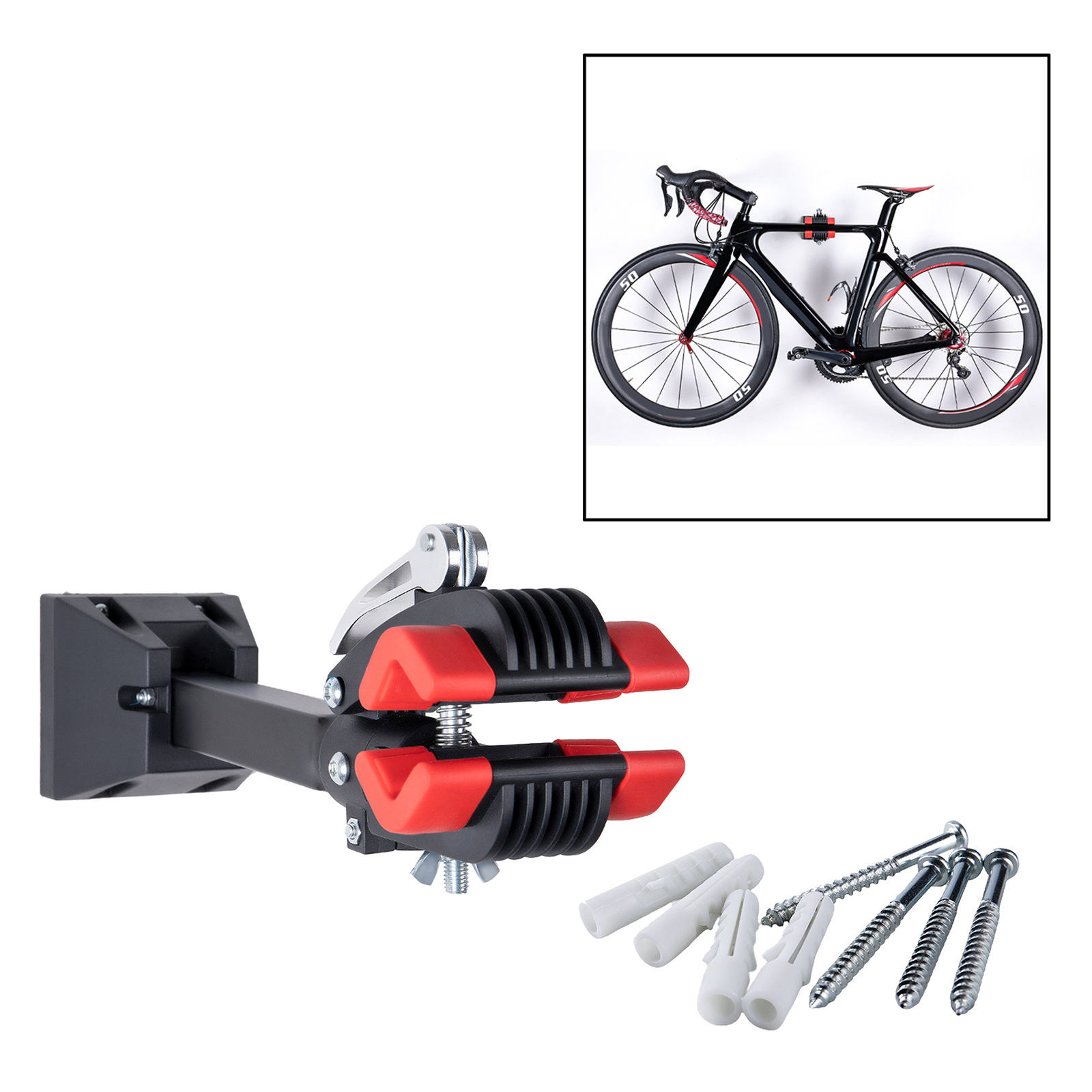 Bike Rack Holder Garage Indoor Bicycle Storage Bike Wall Mount Clamp Maintenance Hanger Repair Work Stand Display