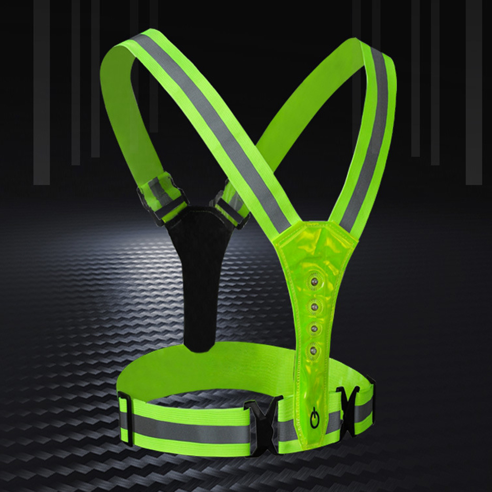 LED Reflective Running Vest, High Visibility Warning Lights for Runners,