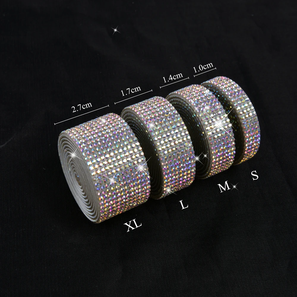 1Yard Crystal Diamond Sticker Creative Personality Rhinestone Strip Sheet Self Adhesive Ribbon DIY Handmade Car Phone Decorate Sewing Threads