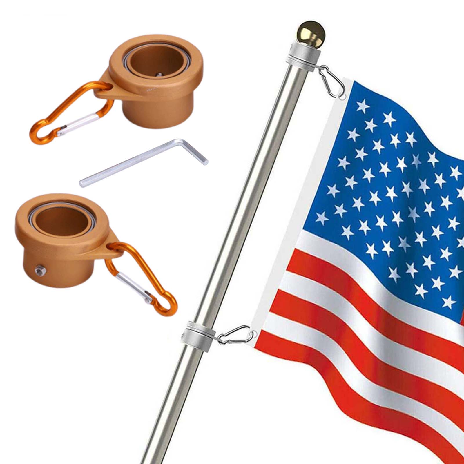 Flag Pole Mounting Rings Anti-Wrap Grommet Clip for 1