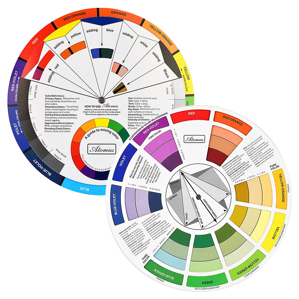 Pro Colored Matching Guide Wheel Colors Mixing Chart for Blending Craft Tool