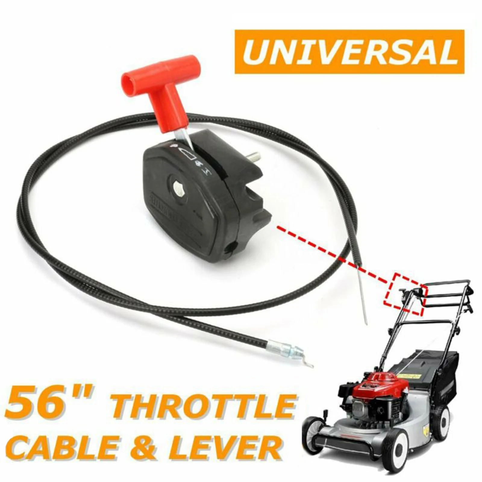 150cm Universal Lawn Mower Throttle Cable Switch Control Garden Machine Fitting Throttle Cable Lawn Mower Accessory Tool