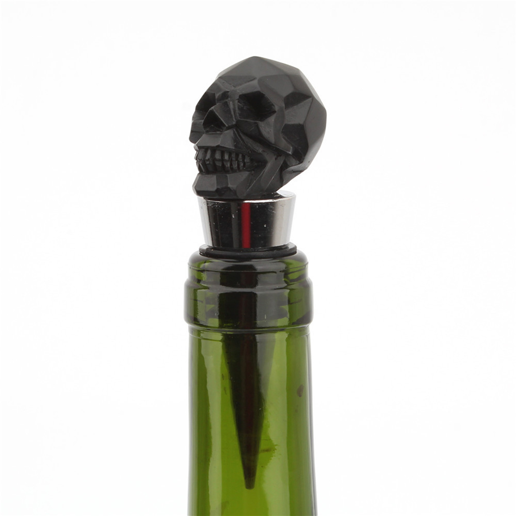 Skull Wine Bottle Stopper Sealer Tool Easy Use Reusable for Wedding Birthday