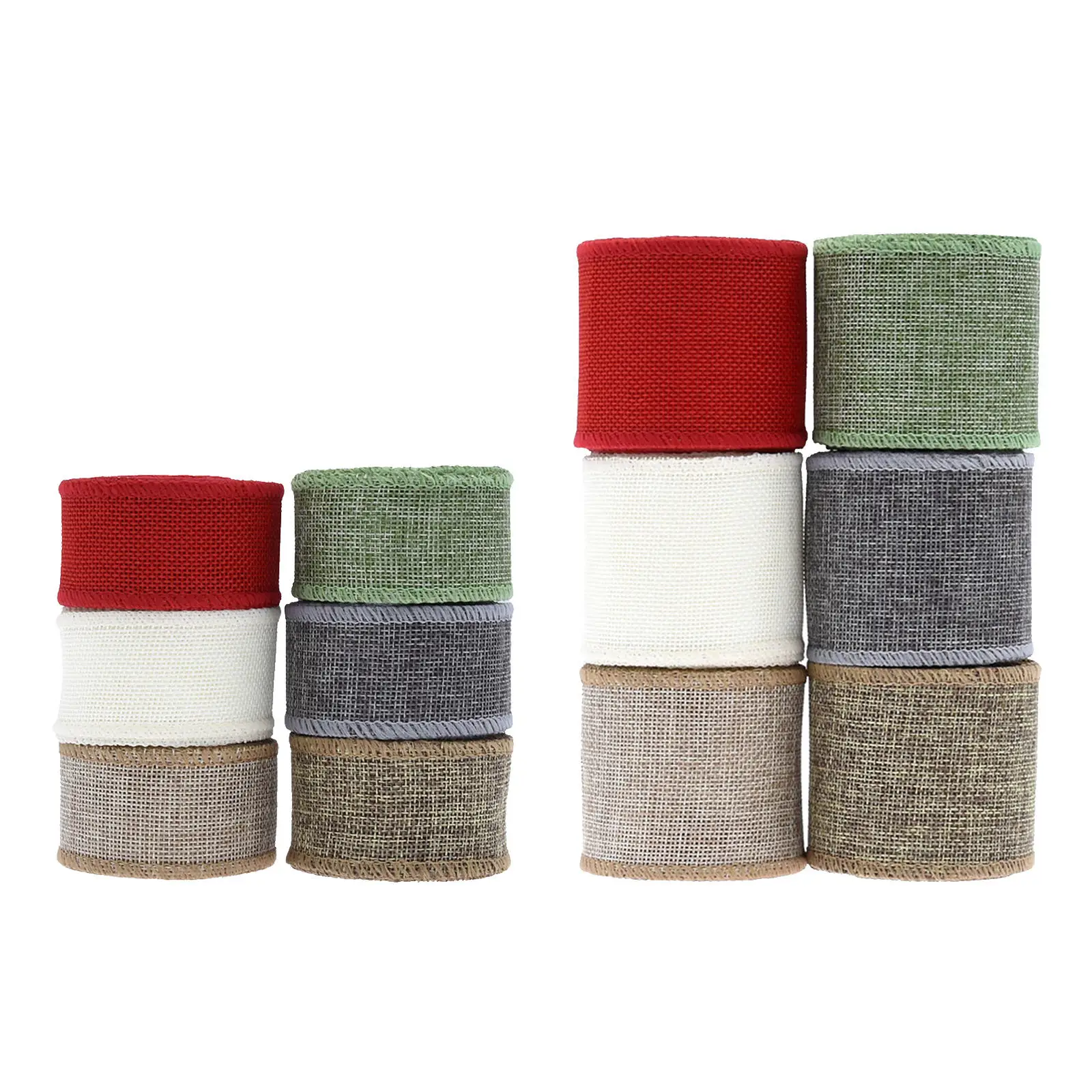 6PCS 5Meters/Roll Burlap Ribbons DIY Crafts Fabric Wedding Birthday Party Christmas Halloween Decoration Gift Wrapping Tape