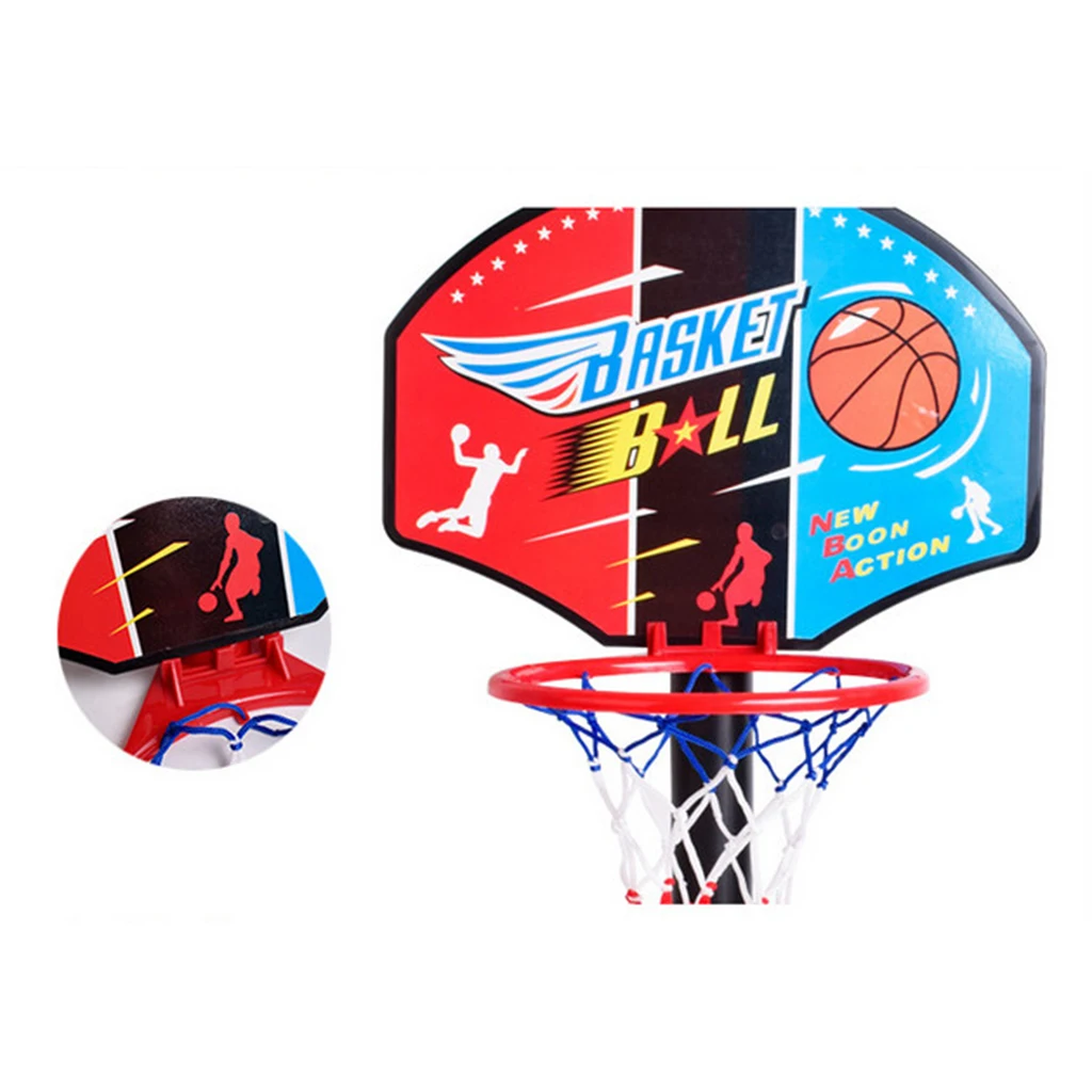 Portable Kids Basketball Stand Set Basket Hoop Backboard Net with Ball Pump 