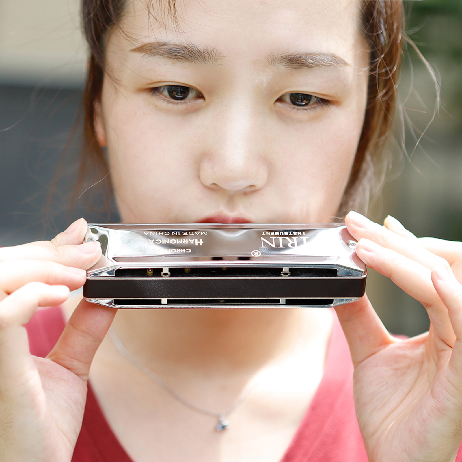 16 Holes for Rock Country Folk Jazz Harmonica Chromatic Blues Harp W/ Carry Case