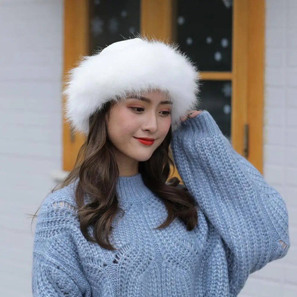 mens mad bomber hat Hat Mongolian Men Women Winter Faux Fur Suede Fluffy Beanie Warm Thick Hat Snow Cap navy blue bomber hat