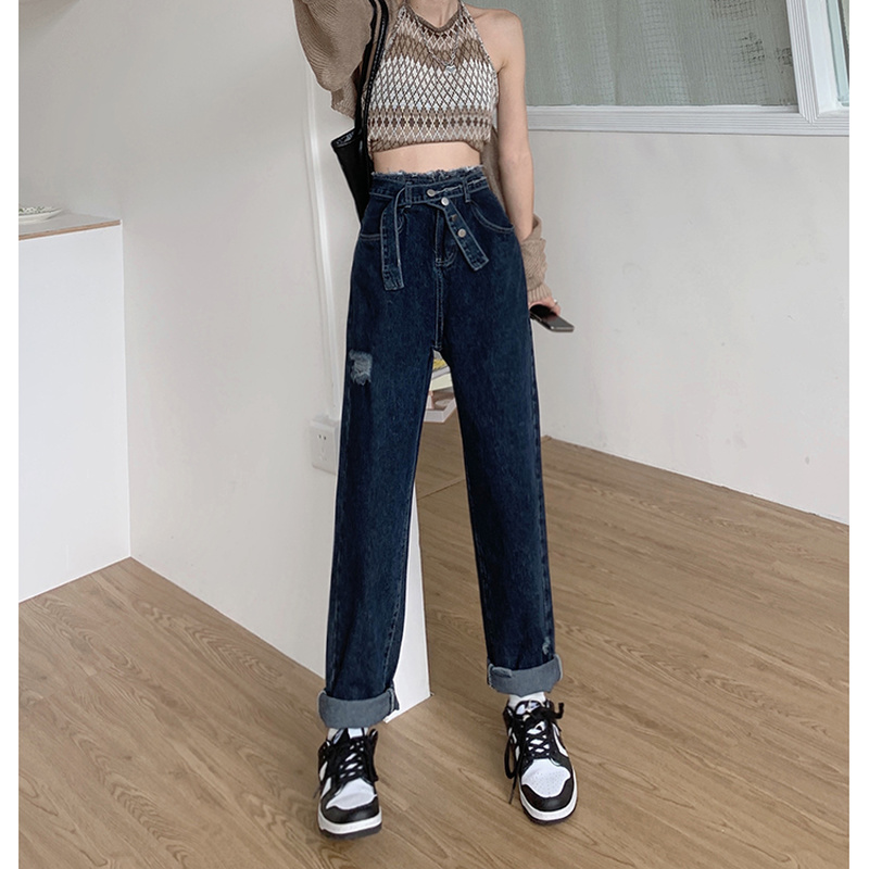 2022 Plus size women's baggy jeans 
