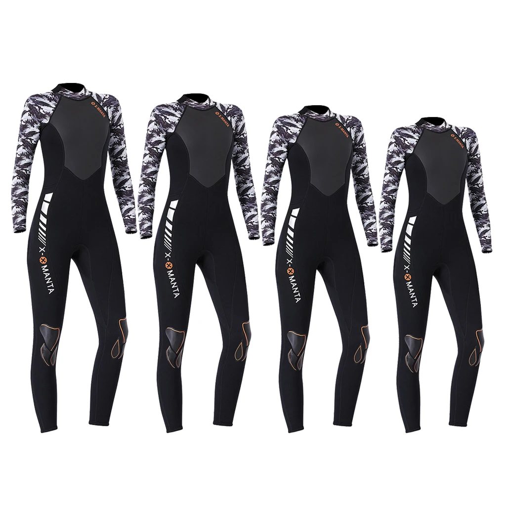 Womens Full Wetsuits Premium & Wear-resistant 3mm Neoprene Long Sleeve & Back Zip for Diving Snorkling Swimming