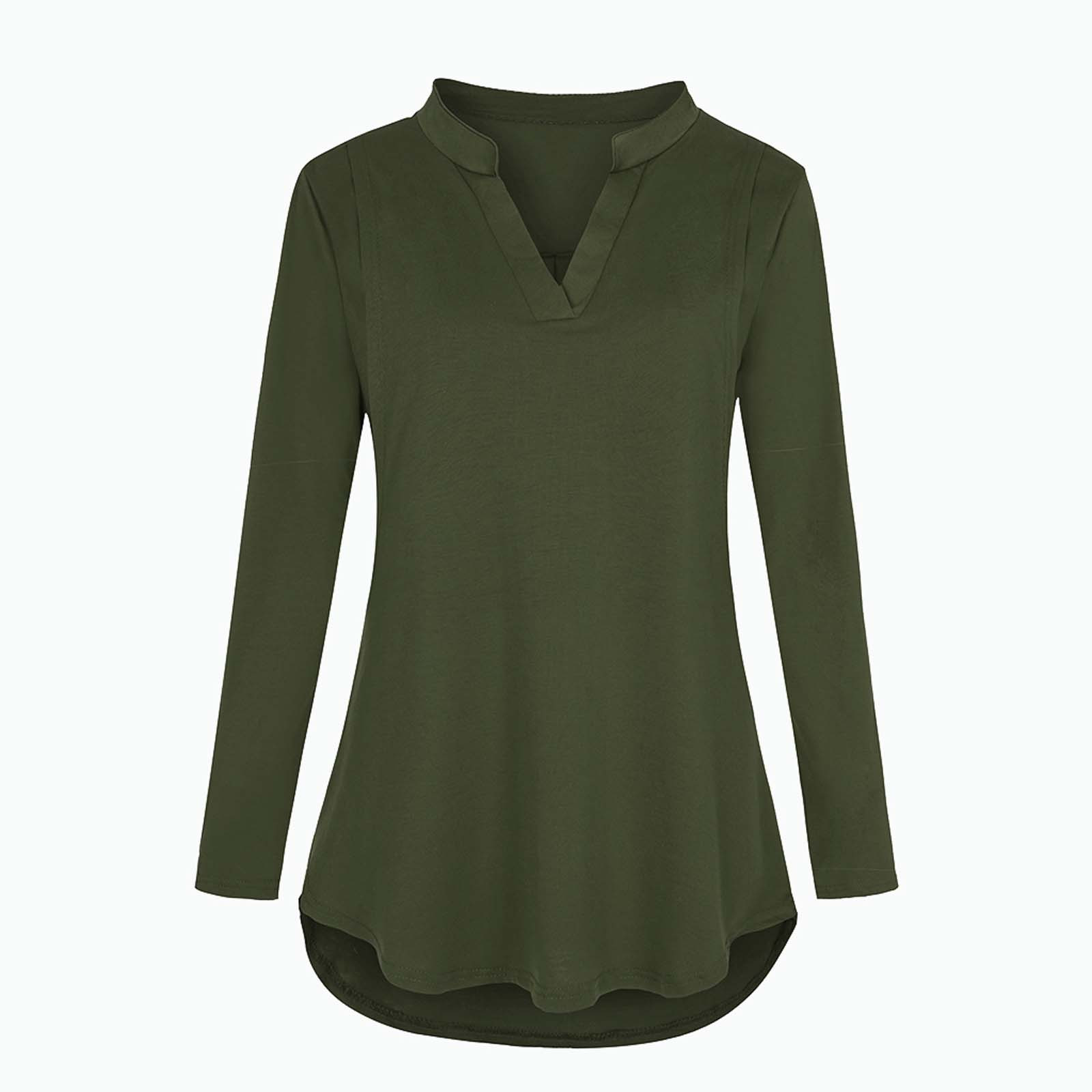 Camisa de Maternidade Roupa de Cor Sólida com Mangas Camiseta para Mulher Nova Compridas Grávida Roupa Amamentadora 41 Cheap Blusas & Camisas