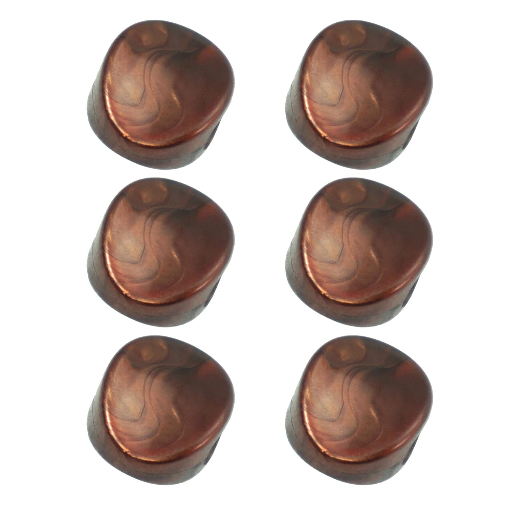 6 Pcs Electric Guitar Tuning Pegs Cap Tuners Machine Head Replacement Buttons Knobs, Coffee