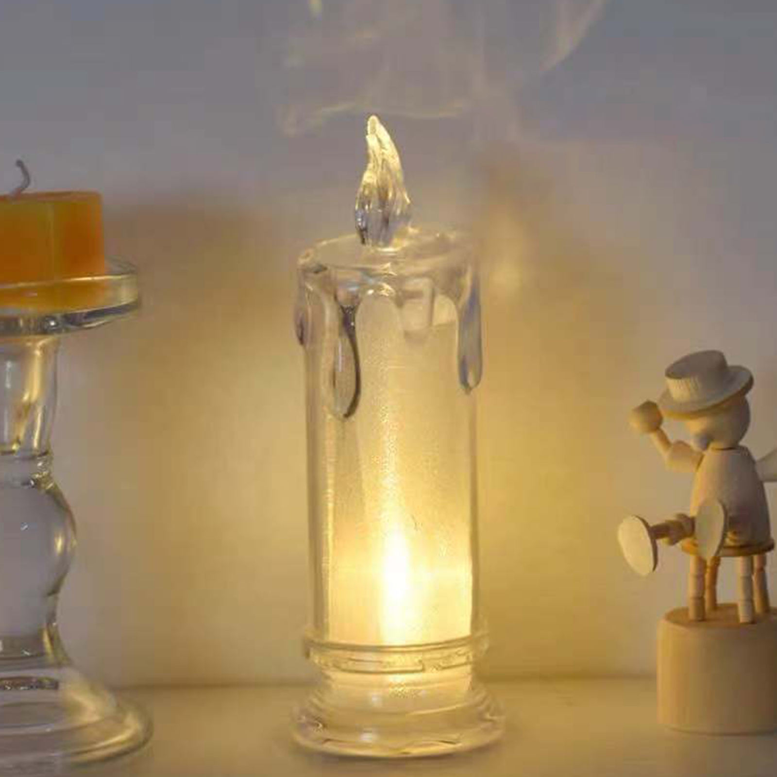 Decorative Electronic Candle Beautiful USB Charging Simulation Candle Candle Light Holidays Ornaments for Christmas Wedding Home