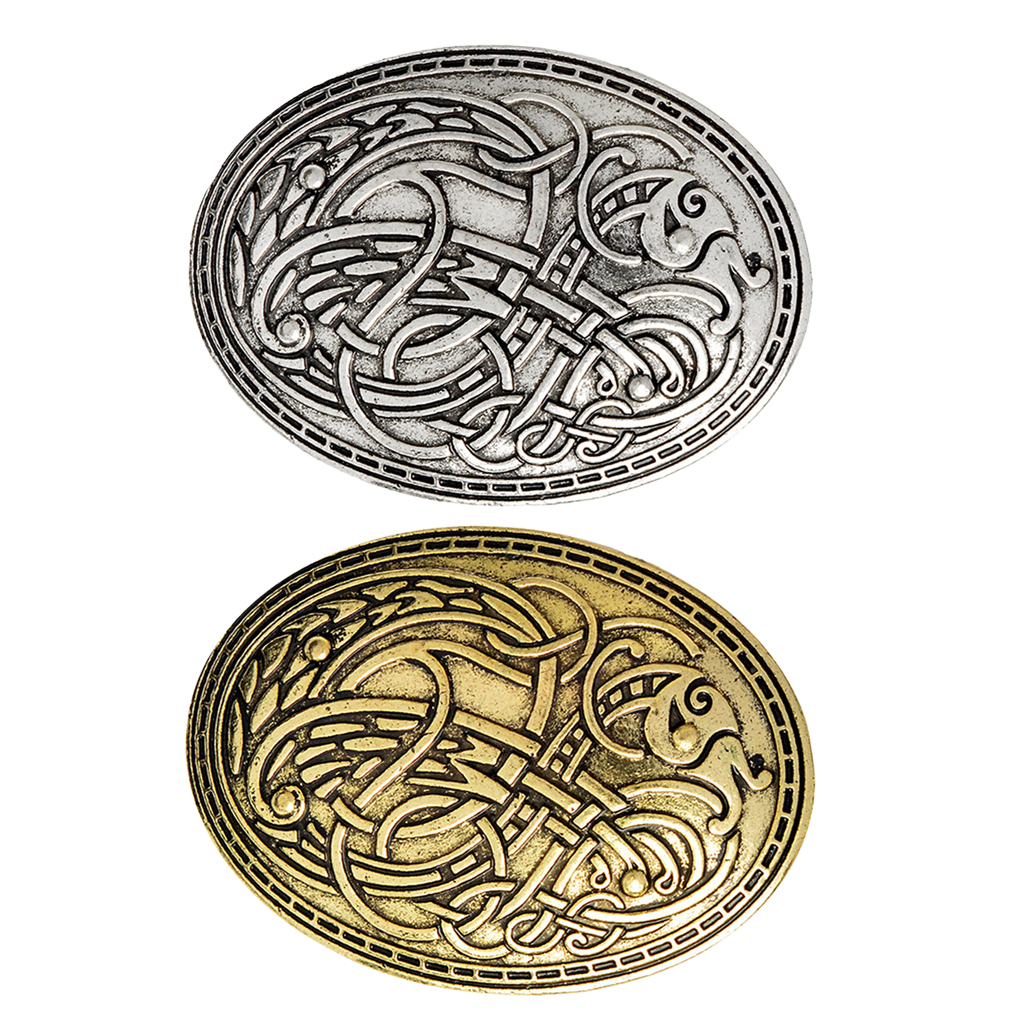 Norse Medieval Scarf Pin Viking Symbol Brooch Oval Scarf Sweater