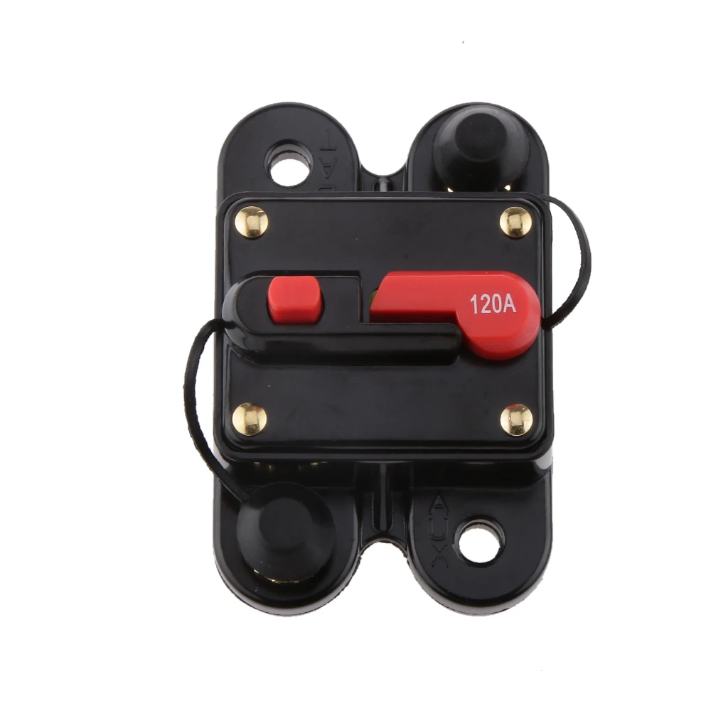 Car Auto Marine Inline Circuit Breaker 120 AMP Manual Reset Audio Fuse Holder Safety Protection