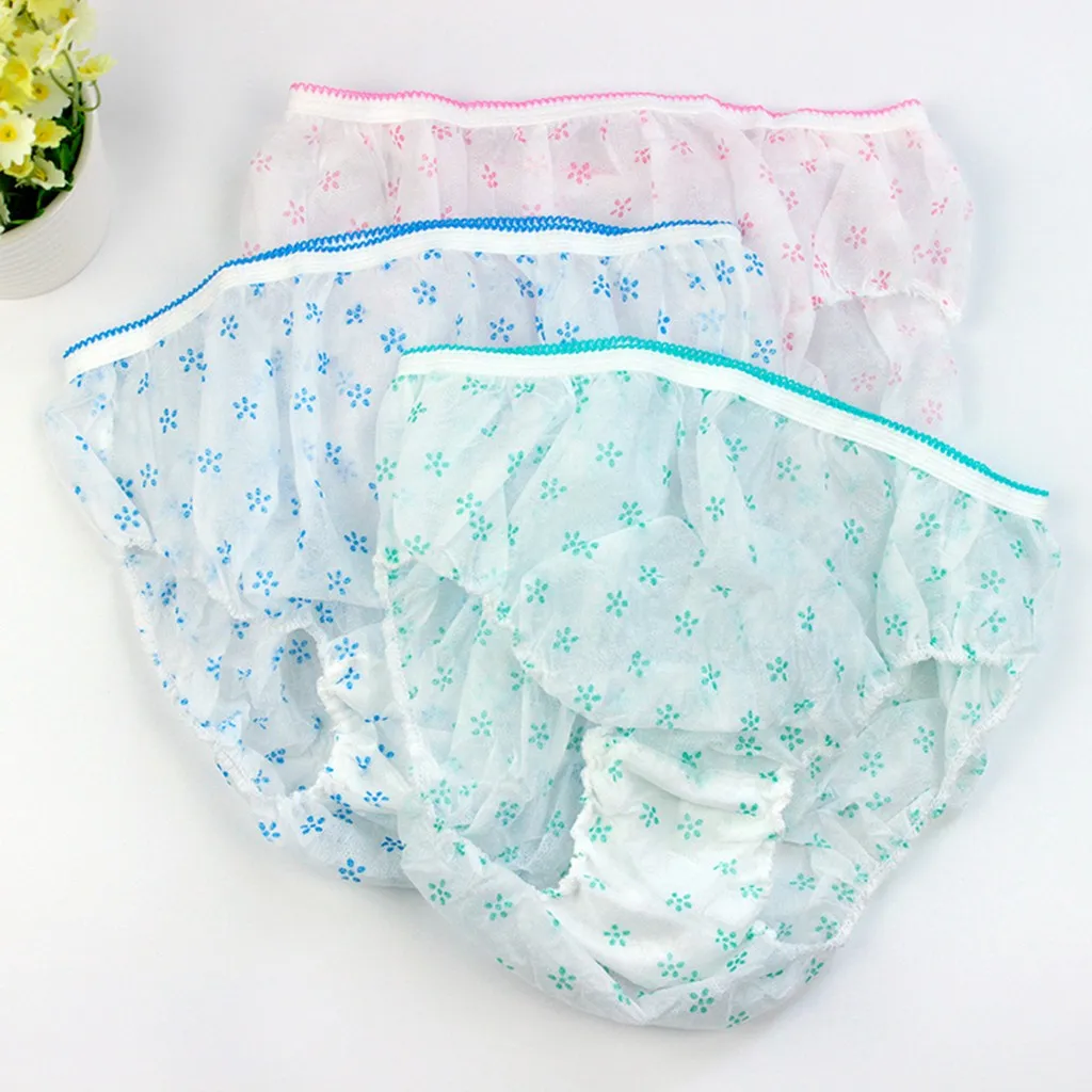 7PCS/Set Women Disposable Travelling Postpartum Panties Non-woven Underpants 