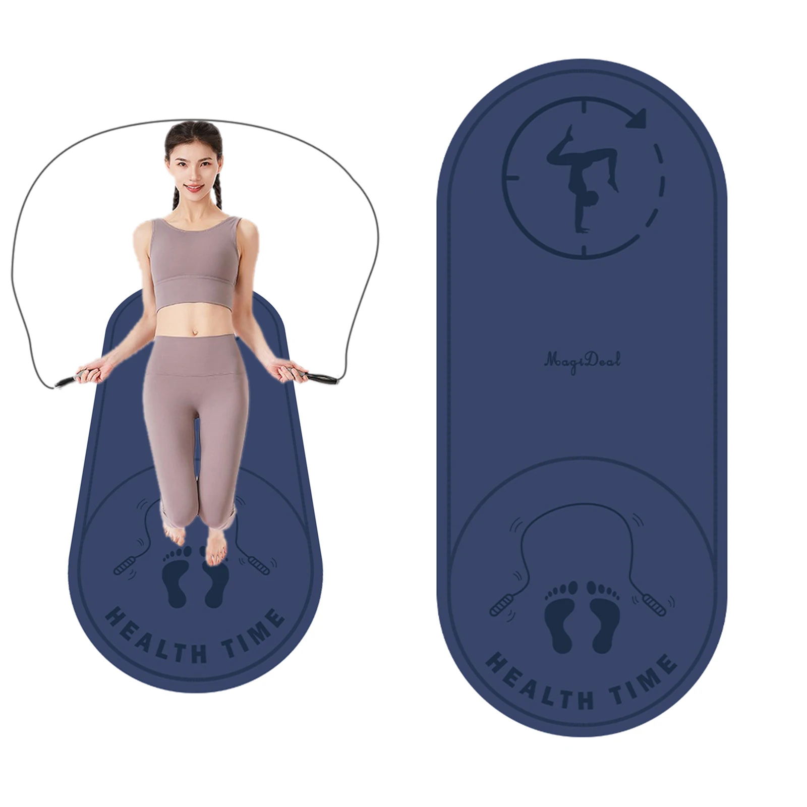 Indoor Non-slip Yoga Mat, Skipping Rope Jumping Rope Knee Protect Mat, Sound Insulation Shock Absorption Pad for Cardio Sport
