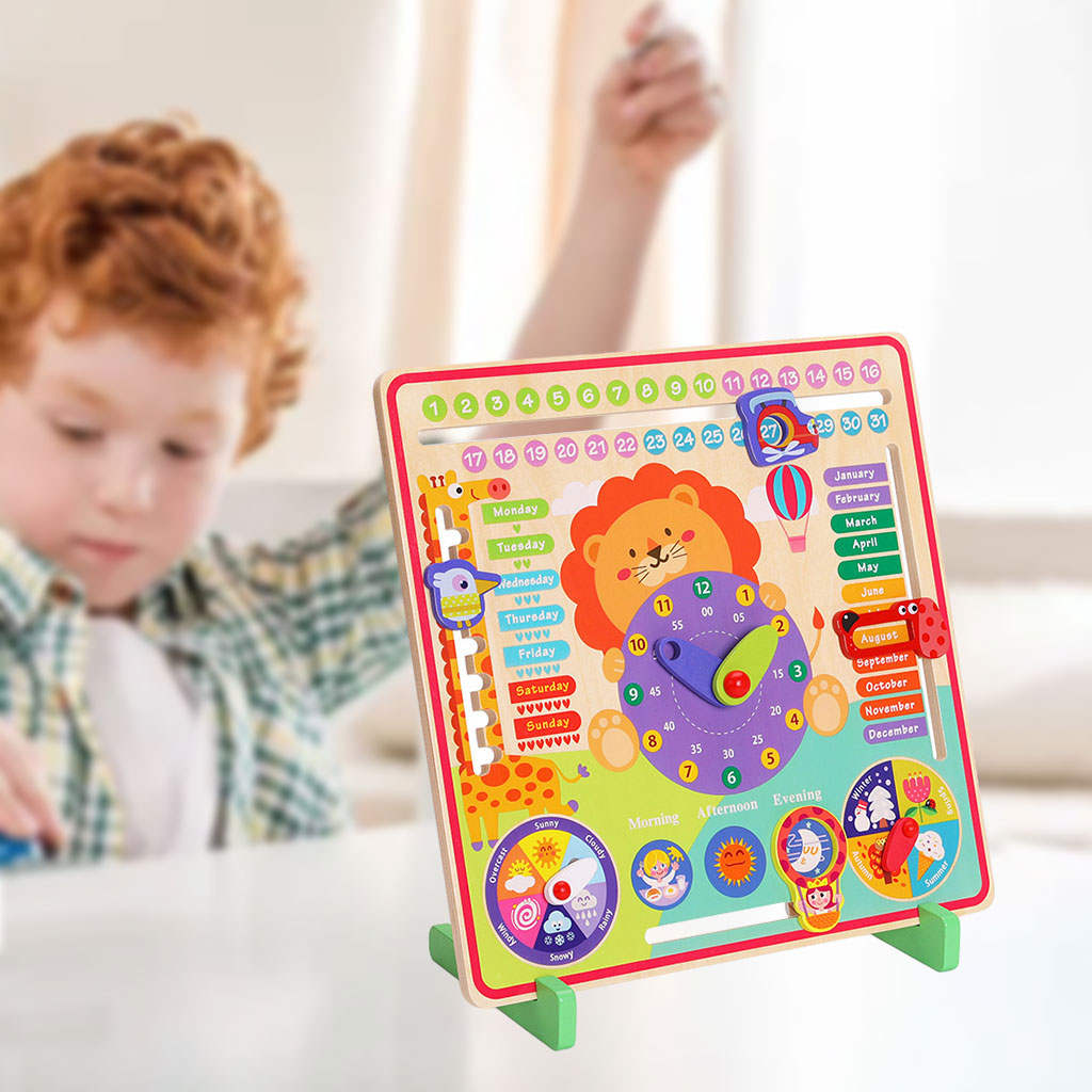 Kids Wooden Calendar Circle Time Center Children, Toddler, Nursery, Early Learning, Kindergarten, Classroom Learning Materials