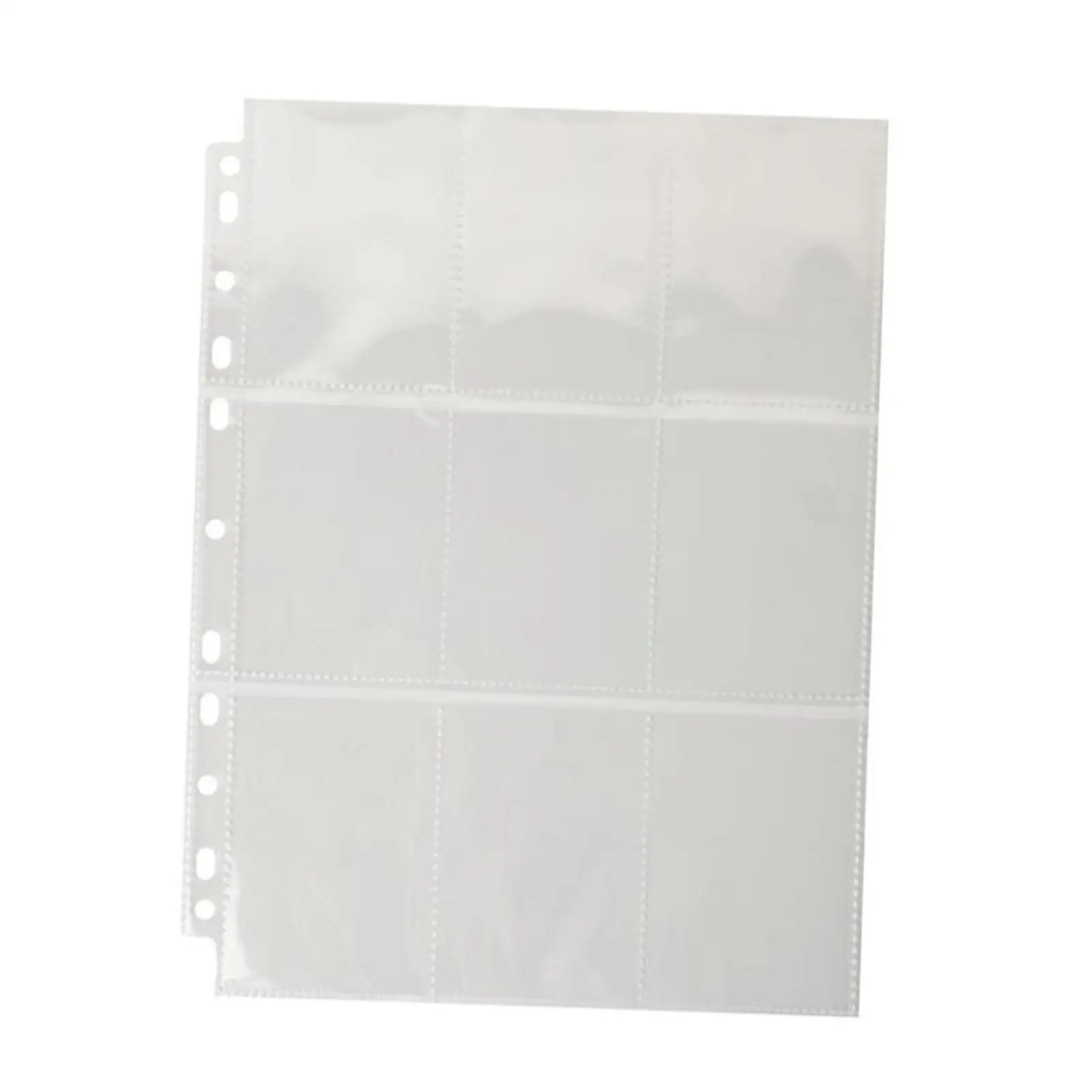 9-Pocket 20Pcs Clear Anti-Ultraviolet Plastic Waterproof Trading Card Page Sleeve Card Binder for Game Cards Album Pages Photo