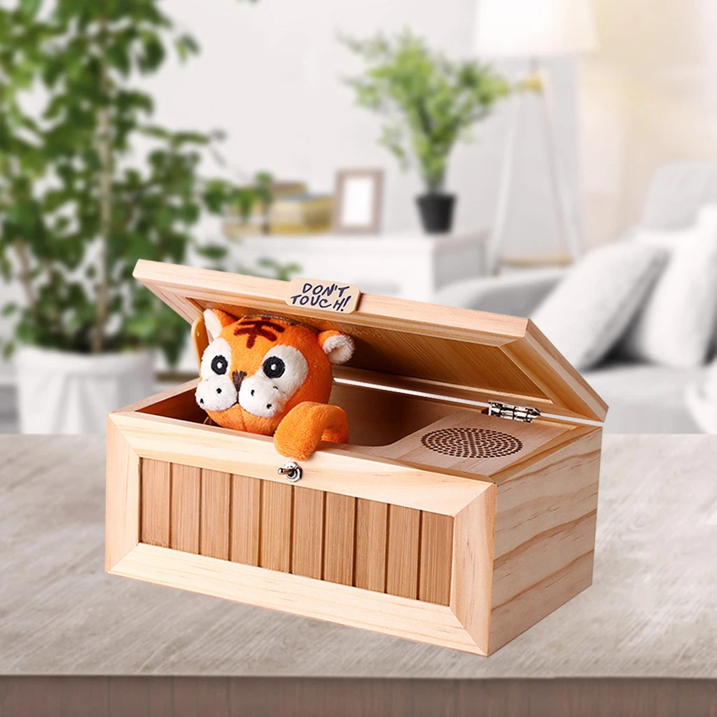 Wooden Electronic Useless Box Decompression Toys Interesting Desk Decor
