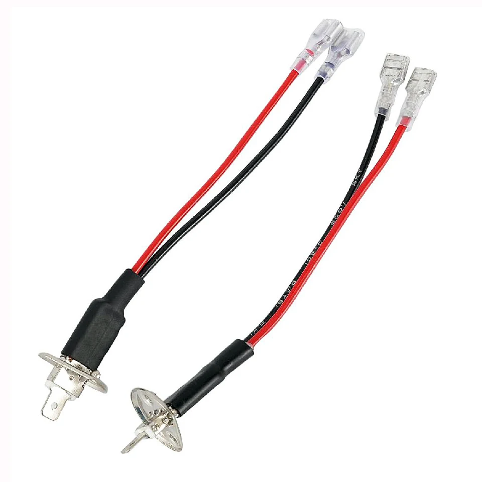 HIKARI H1 LED Headlight Replacement Male Plug Single Diode Converter Wiring Connecting Lines for Headlights Bulb Cables Accessories 