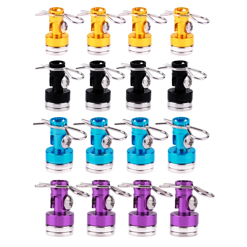 4Pcs Magnetic RC Car Vehicle Body Column Clips Metal 1:10 RC Car Part Kit