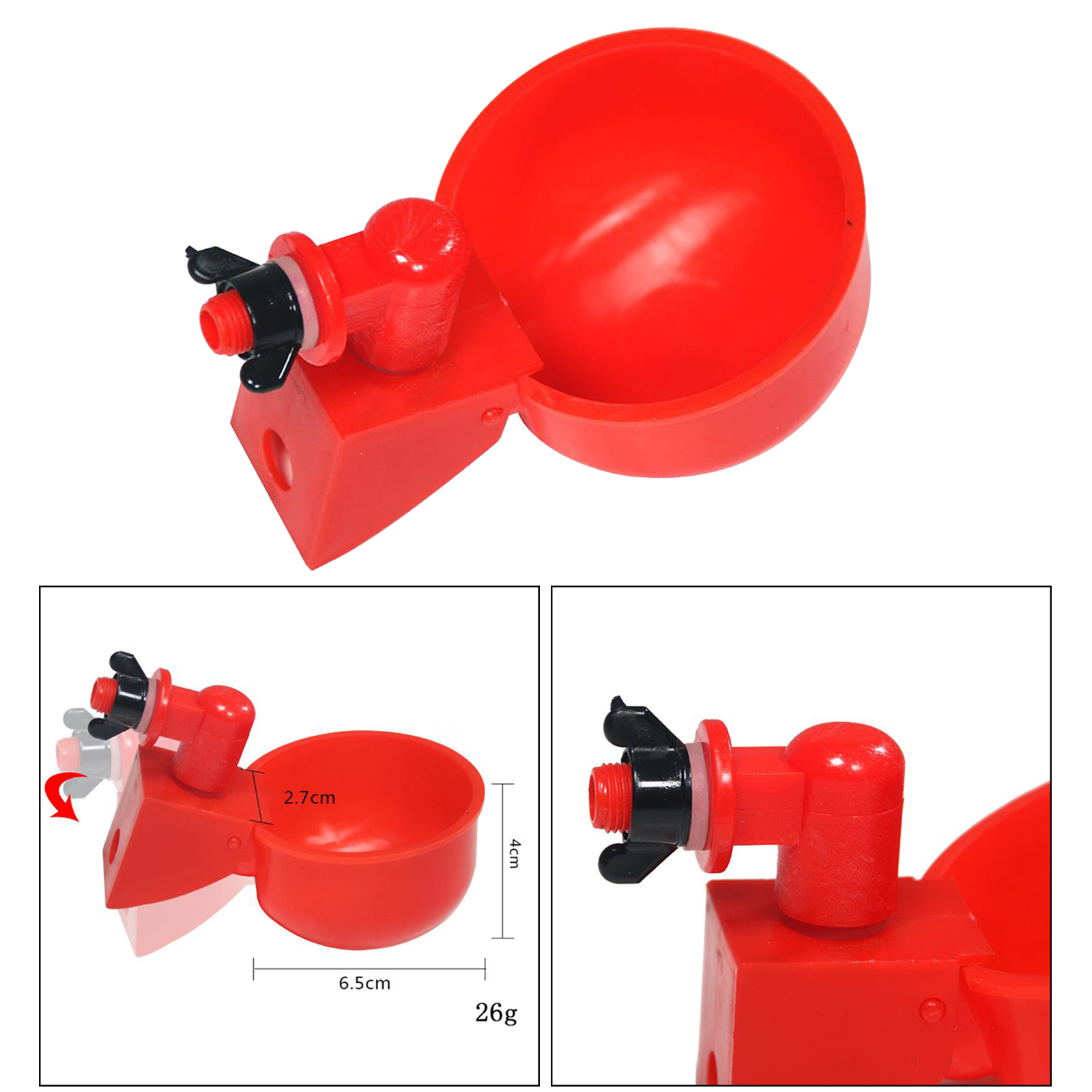 Poultry Watering Cups Bowl Plastic Waterer Duck Feeder Supplies Easy Install