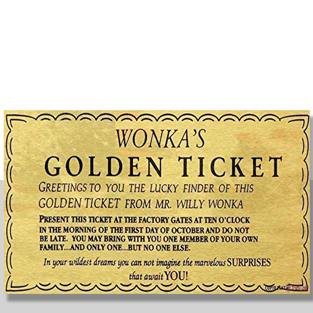 Золотой билет фабрика. Золотой билет из Чарли и шоколадная фабрика. Шоколад Wonka Golden ticket.